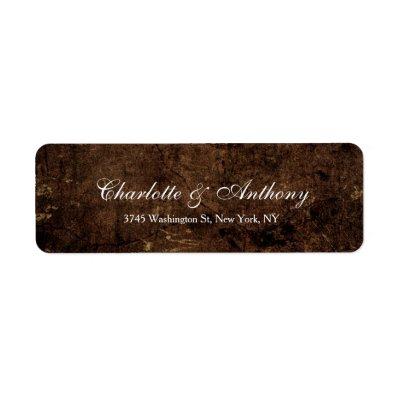 Wedding Elegant Creative Brown Minimalist Label