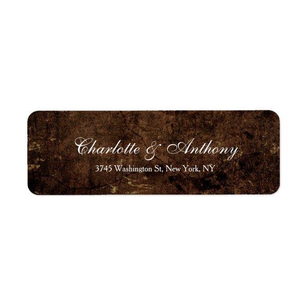 Wedding Elegant Creative Brown Minimalist Label