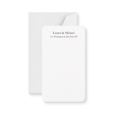 Wedding Elegant Minimalist Classical Black White Note Card