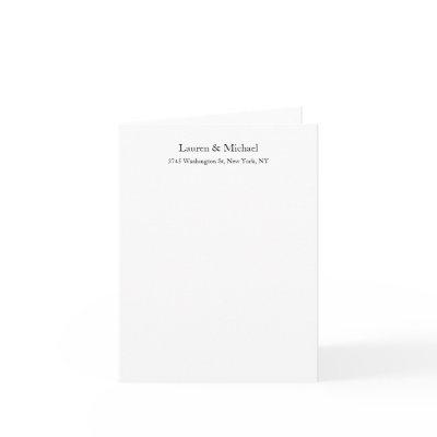 Wedding Elegant Minimalist Classical Black White Note Card