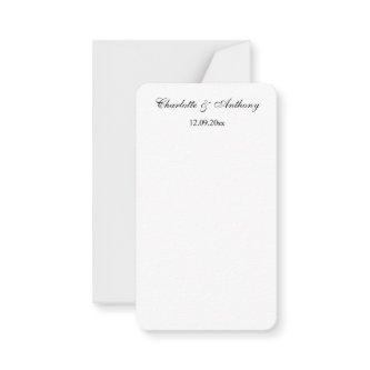 Wedding Elegant Script Creative Black White Note Card