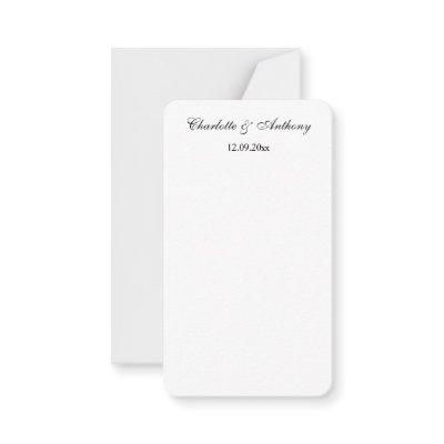 Wedding Elegant Script Creative Black White Note Card