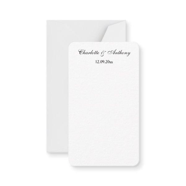 Wedding Elegant Script Creative Black White Note Card