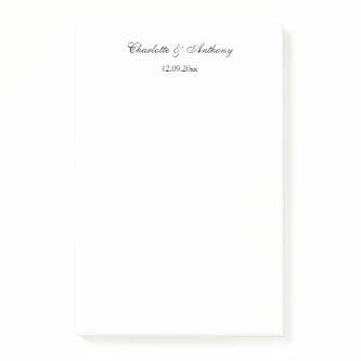 Wedding Elegant Script Creative Black White Post-it Notes