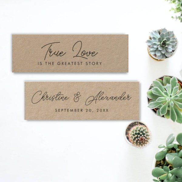 wedding favor bookmark simple elegant modern  mini mini