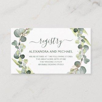 Wedding Gift Registry Eucalyptus Greenery