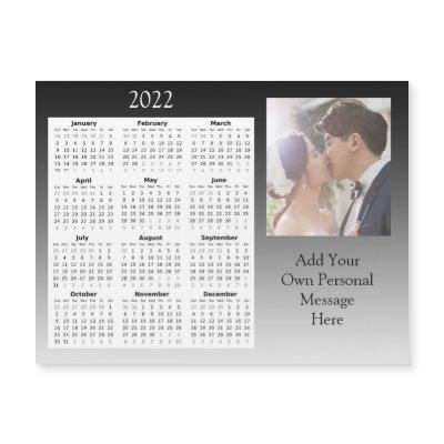 Wedding Photo 2022 Mini Calendar  Magnetic Invitat Magnetic Invitation