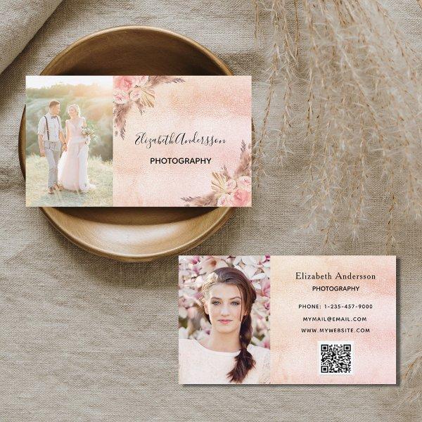 Wedding photographer pampas grass QR code