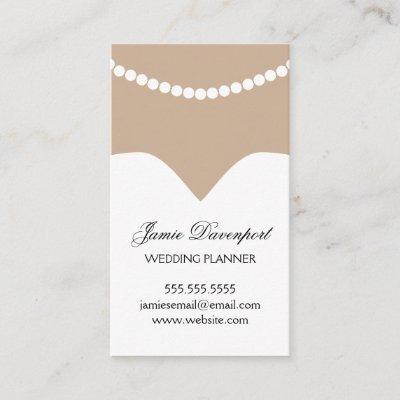 Wedding Planner Minimal Chic Dress Pearl Necklace Appointment Card