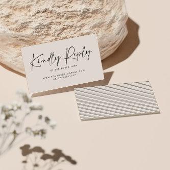 Wedding script modern black white elegant reply