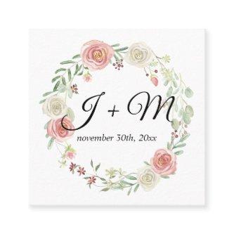 Wedding Suite Stacking Ribbon Blush Floral Wreath Square