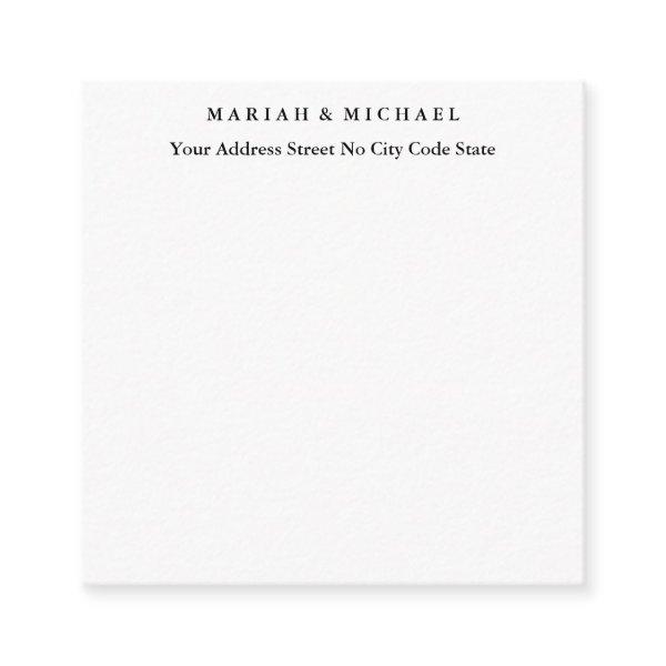 Wedding Trend Minimalist Professional Name Address Enclosure Card