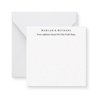 Wedding Trend Minimalist Professional Name Address Note Card
