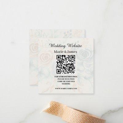 Wedding Website Add Name Date QR Code Minimalist   Note Card