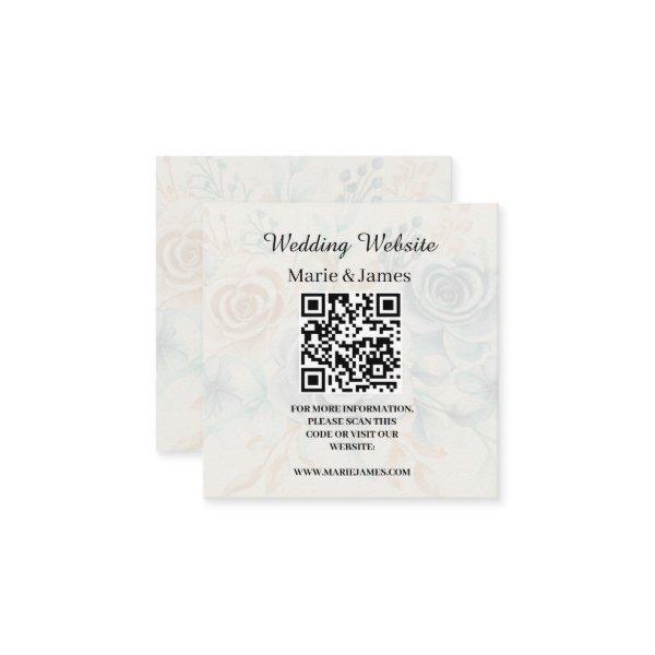 Wedding Website Add Name Date QR Code Minimalist   Note Card