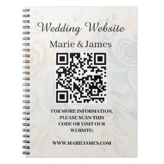 Wedding Website Add Name Date QR Code Minimalist   Notebook