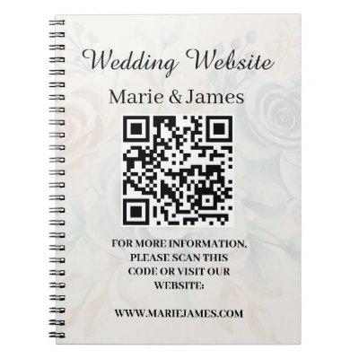 Wedding Website Add Name Date QR Code Minimalist   Notebook