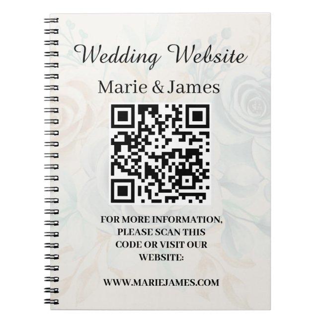 Wedding Website Add Name Date QR Code Minimalist   Notebook