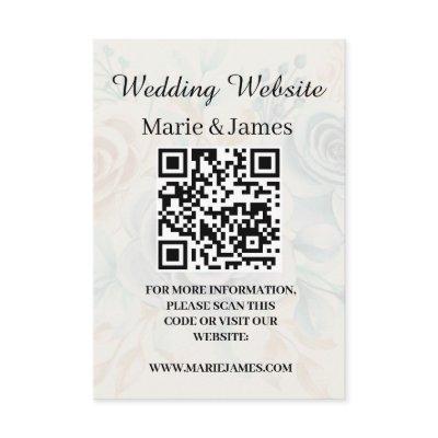 Wedding Website Add Name QR Code Minimalist Photo Enclosure Card