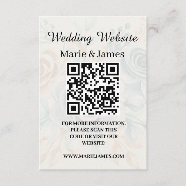 Wedding Website Add Name QR Code Minimalist Photo Enclosure Card