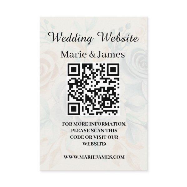 Wedding Website Add Name QR Code Minimalist Photo Enclosure Card