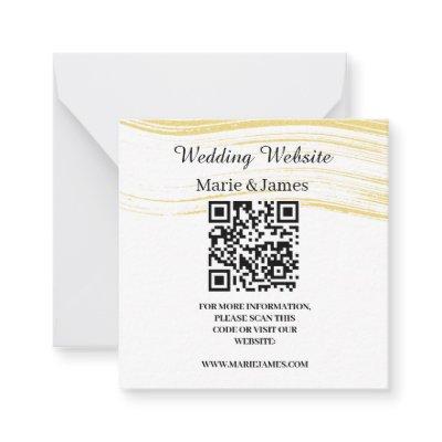 Wedding Website Add Name QR Code Minimalist Photo  Note Card