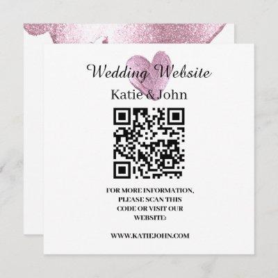 Wedding Website Add Name Text QR Code Minimalist C Card