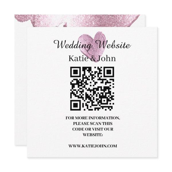 Wedding Website Add Name Text QR Code Minimalist C Card