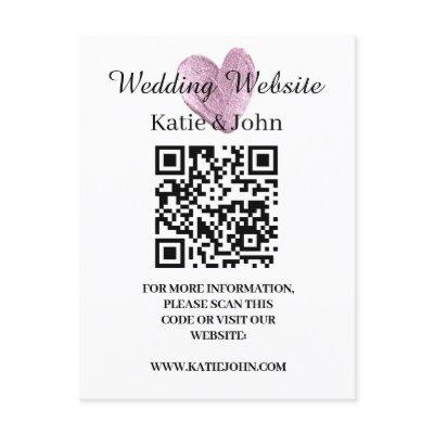 Wedding Website Add Name Text QR Code Minimalist   Postcard