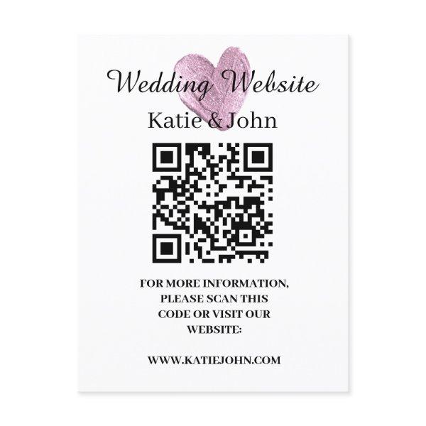 Wedding Website Add Name Text QR Code Minimalist   Postcard