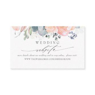 Wedding Website Dusty Blue and Peach Foliage