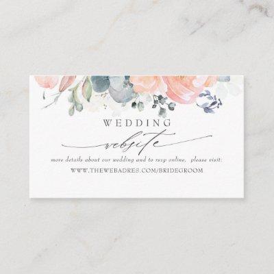 Wedding Website Dusty Blue and Peach Foliage