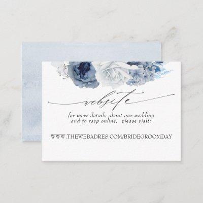 Wedding Website Dusty Blue Flowers
