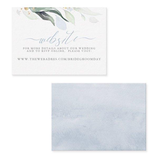 Wedding Website Dusty Blue Greenery