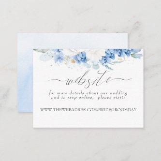 Wedding Website Dusty Blue White Flowers