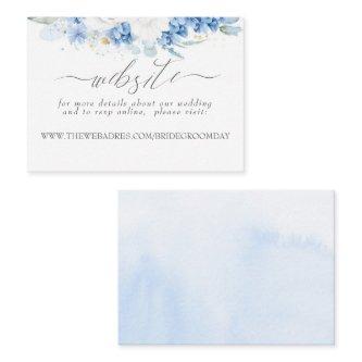 Wedding Website Dusty Blue White Flowers