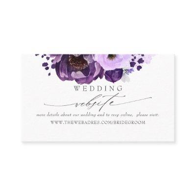 Wedding Website Eggplant Purple Flowers