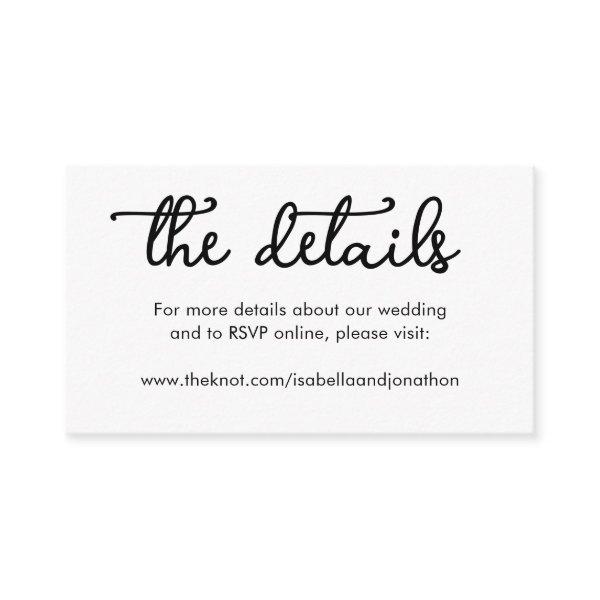 Wedding Website Enclosure Card