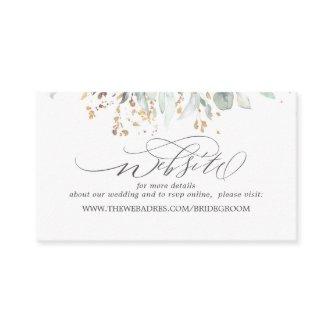 Wedding Website Gold Leaves Greenery