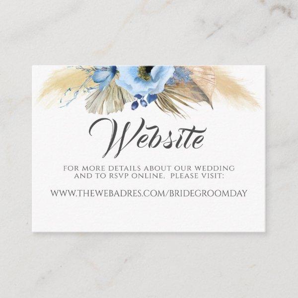 Wedding Website Pampas Grass Dusty Blue Floral