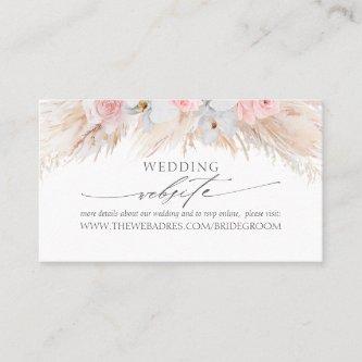 Wedding Website Pastel Tropical Flowers & Pampas