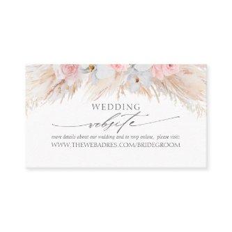 Wedding Website Pastel Tropical Flowers & Pampas