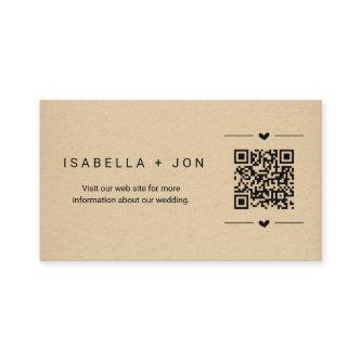 Wedding Website QR Code - Registry Details RSVP Enclosure Card