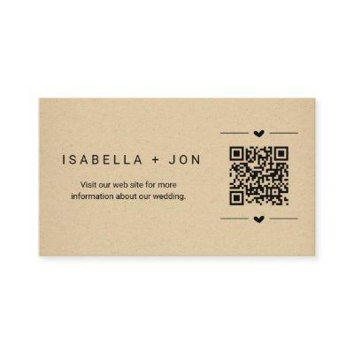 Wedding Website QR Code - Registry Details RSVP Enclosure Card