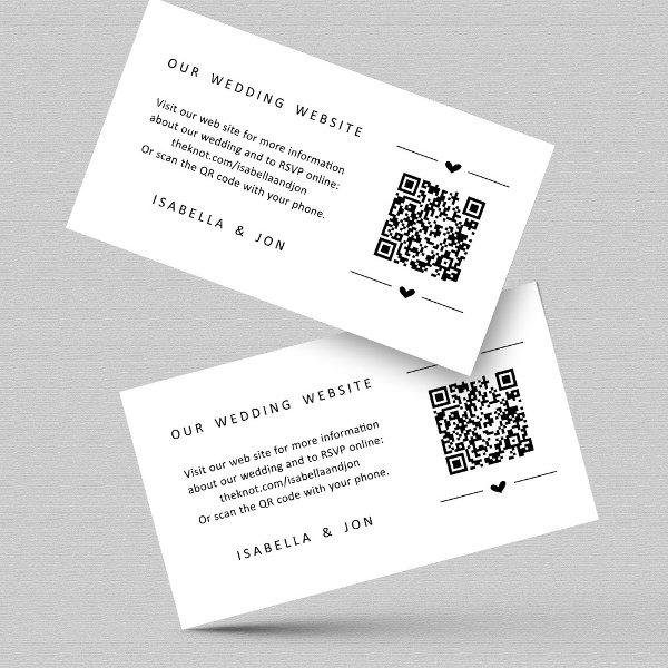 Wedding Website QR Code - Registry Details RSVP Enclosure Card