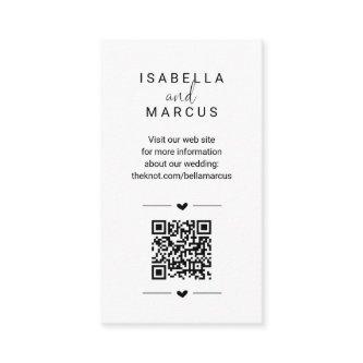 Wedding Website QR Code - Registry Details RSVP Enclosure Card