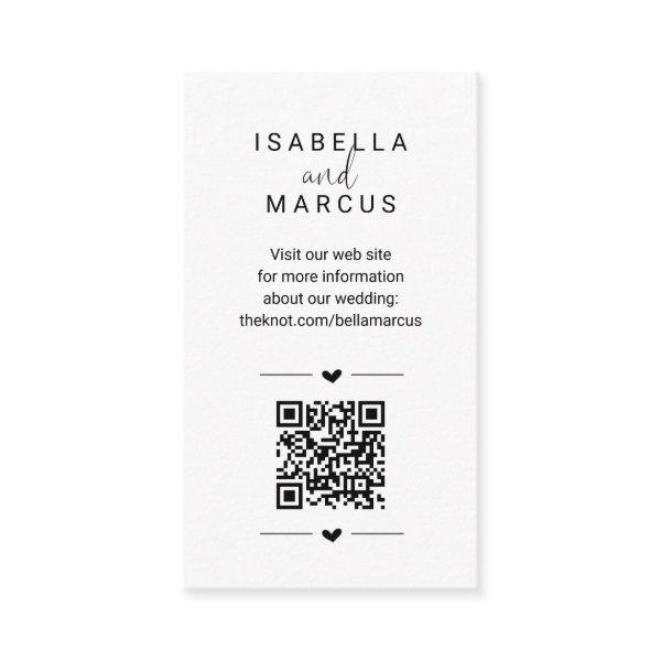 Wedding Website QR Code - Registry Details RSVP Enclosure Card