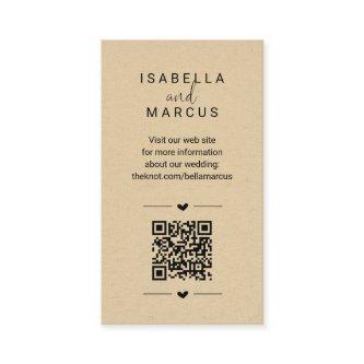 Wedding Website QR Code - Registry Details RSVP Enclosure Card