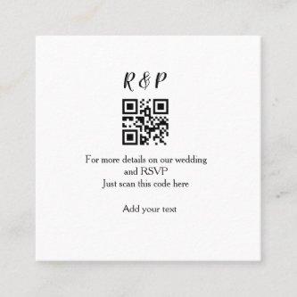 Wedding website rsvp q r code add name text thr square