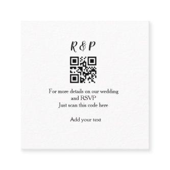 Wedding website rsvp q r code add name text thr square